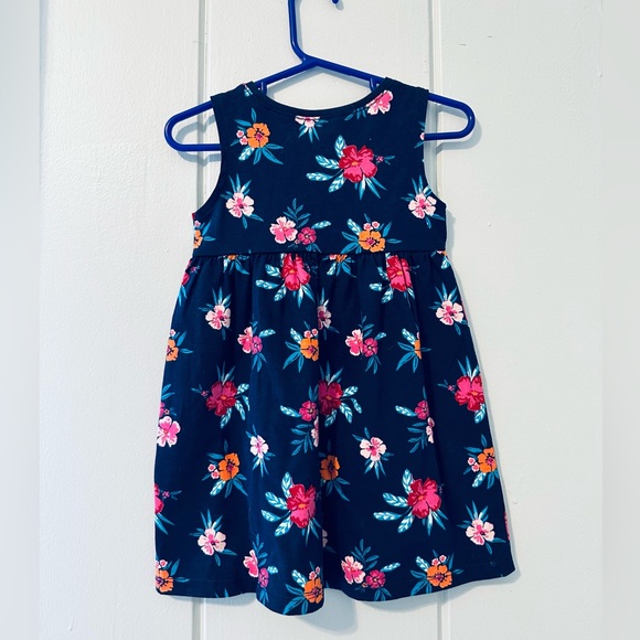 NWOT Old Navy Sleeveless Everyday Dress / Navy Floral / 18-24 Months - Picture 2 of 4